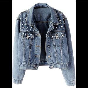 Jean Jacket with Pearls - *Never Worn*